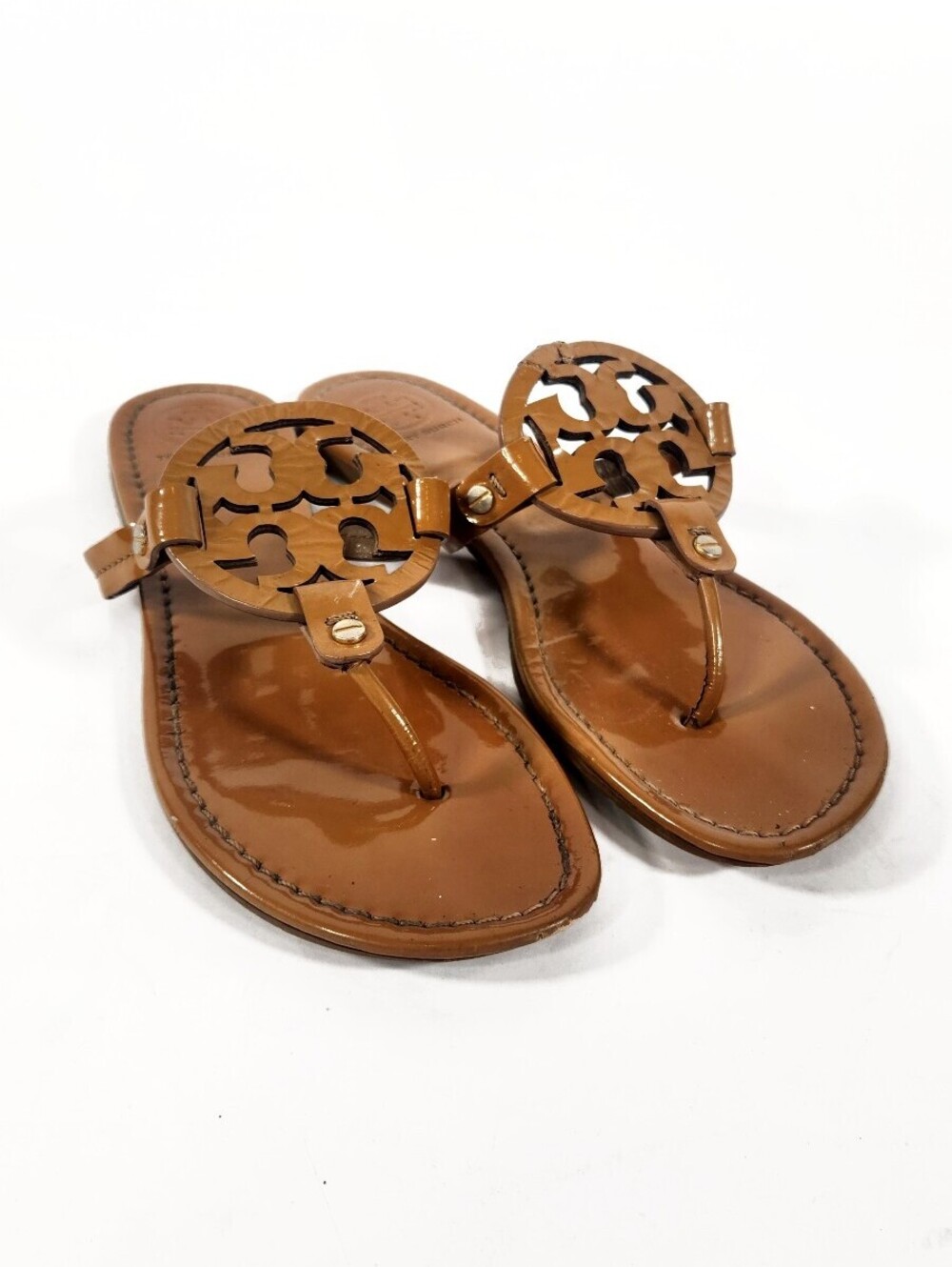 Tory Burch Tan Patent Miller Sandals Size 7